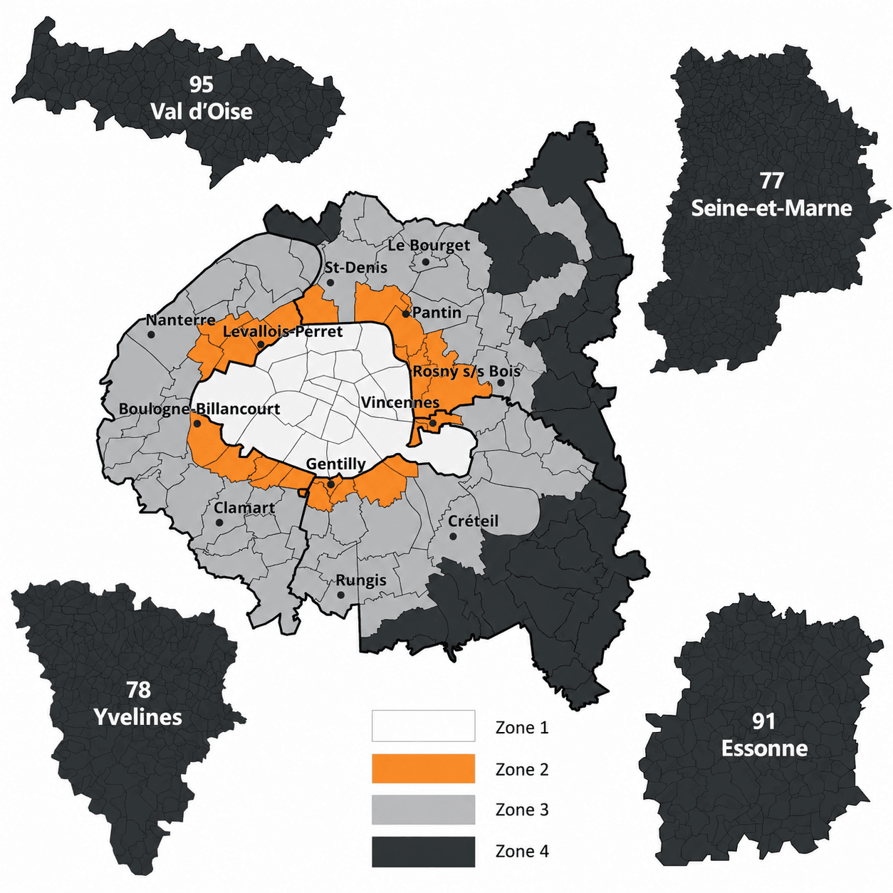 Carte des zones de livraison SRT Course